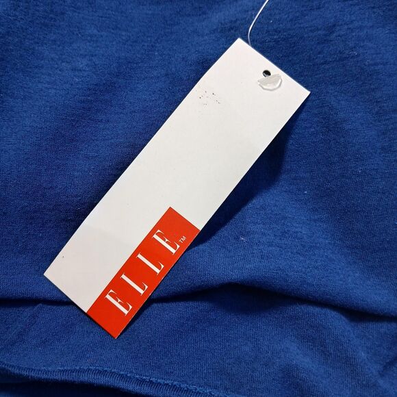 ELLE Blue Tie Knot Sleeveless Pima Cotton Blend Top Blouse Medium EL20027 NEW - Picture 7 of 9